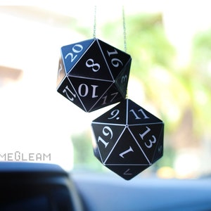 D20 Car Dice [2" Black and White Holographic - "monochrome Magic ...