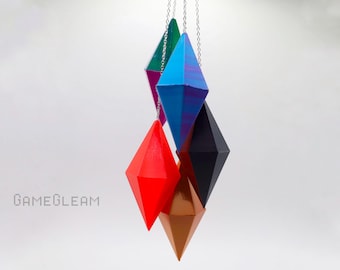 Plumbob autobedel [Kies je kleur, 2"] - hangende dobbelstenen in voertuigspiegel - Het gesimuleerde gamercadeau dat bij zijn of haar esthetiek past