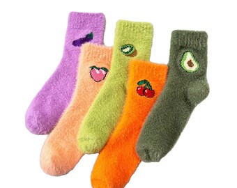 5 Pairs Winter Warm Fluffy Socks UK 5-10