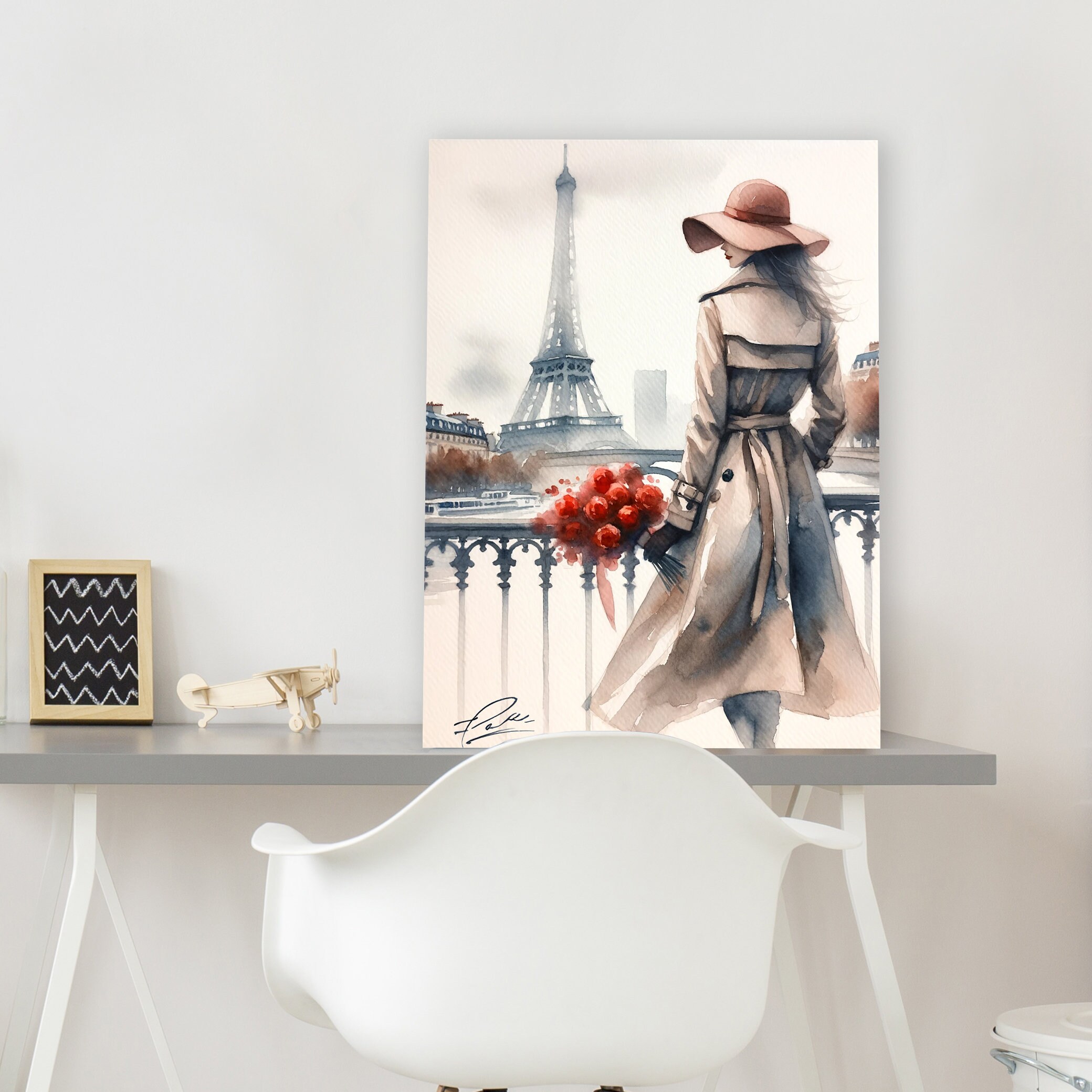 Parisian Chic With Blooms Timeless Canvas Art Print Valentine's Day