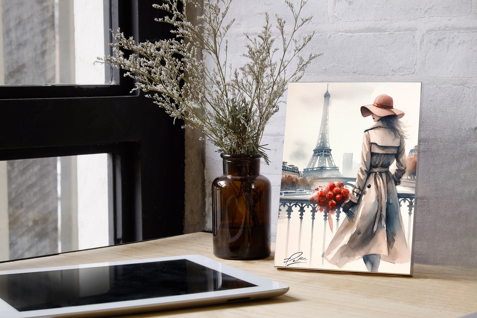 Parisian Chic With Blooms Timeless Canvas Art Print Valentine's Day