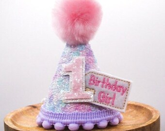 Cat Birthday Hat, Cat 1st Birthday Hat, Mini Birthday Hat