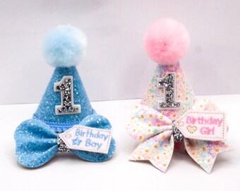 Cat Birthday Hat And Bow, Cat Birthday Hat And Bow Set,