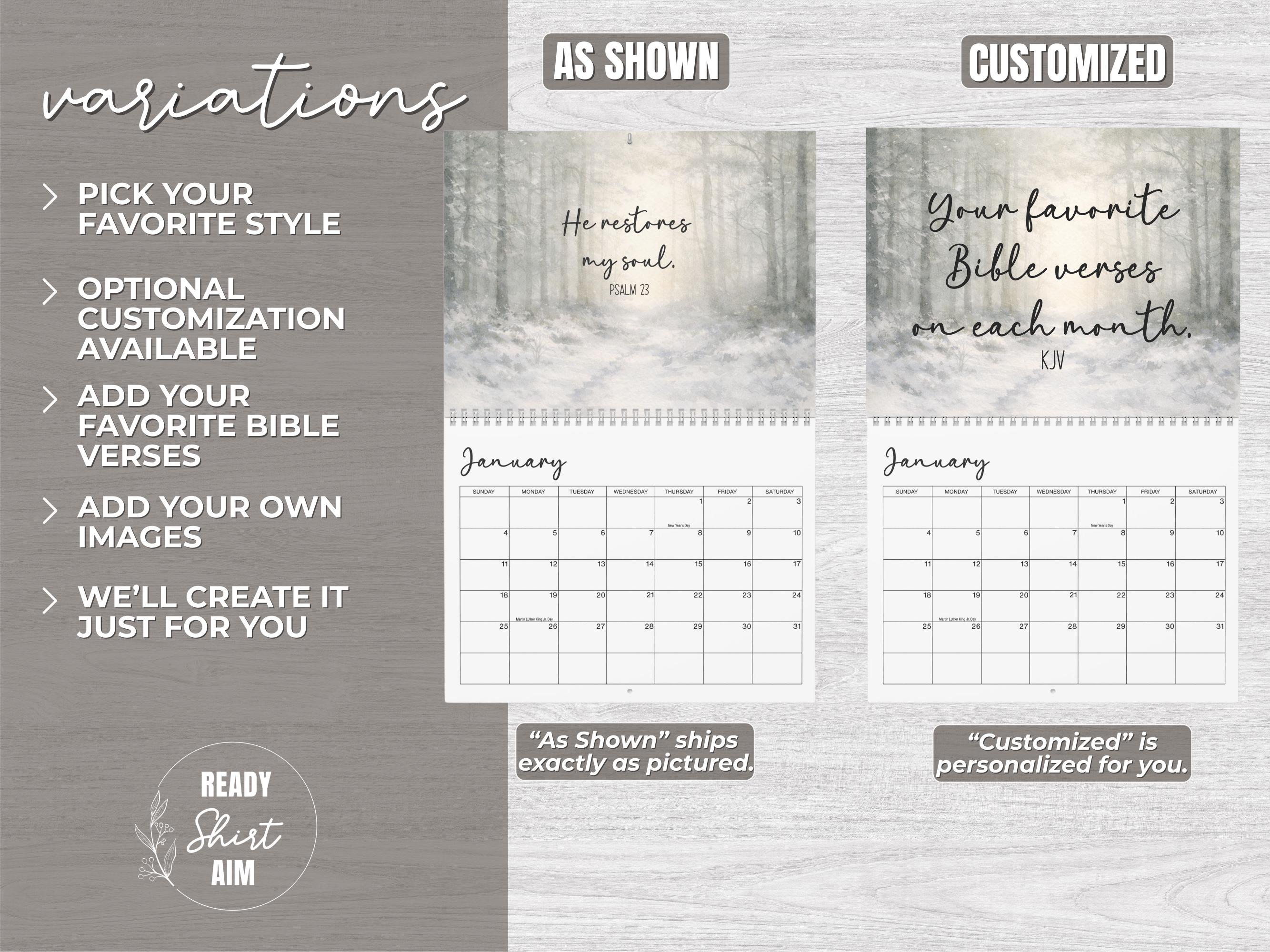 2026 Bible Verse Wall Calendar | Customizable Christian Scripture ...