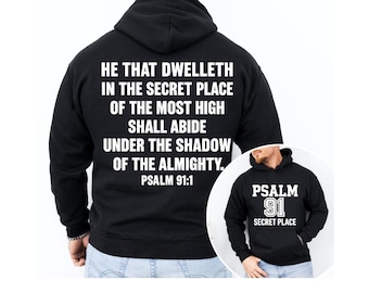 Psalm 91 Hoodie, Unisex, Secret Place Hoodie, Christian Varsity Hoodie, Faith Streetwear Sweatshirt, Bible Verse Hoodie, Religious Gift