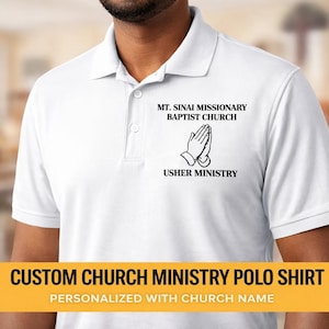 Custom Church Ministry Polo Shirt, Usher Ministry Polo, Personalized Church Polo Shirt, Ministry Uniform Shirt, Church Apparel