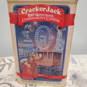 Vintage 1993 Cracker Jack 100th Anniversary Commemorative Canister
