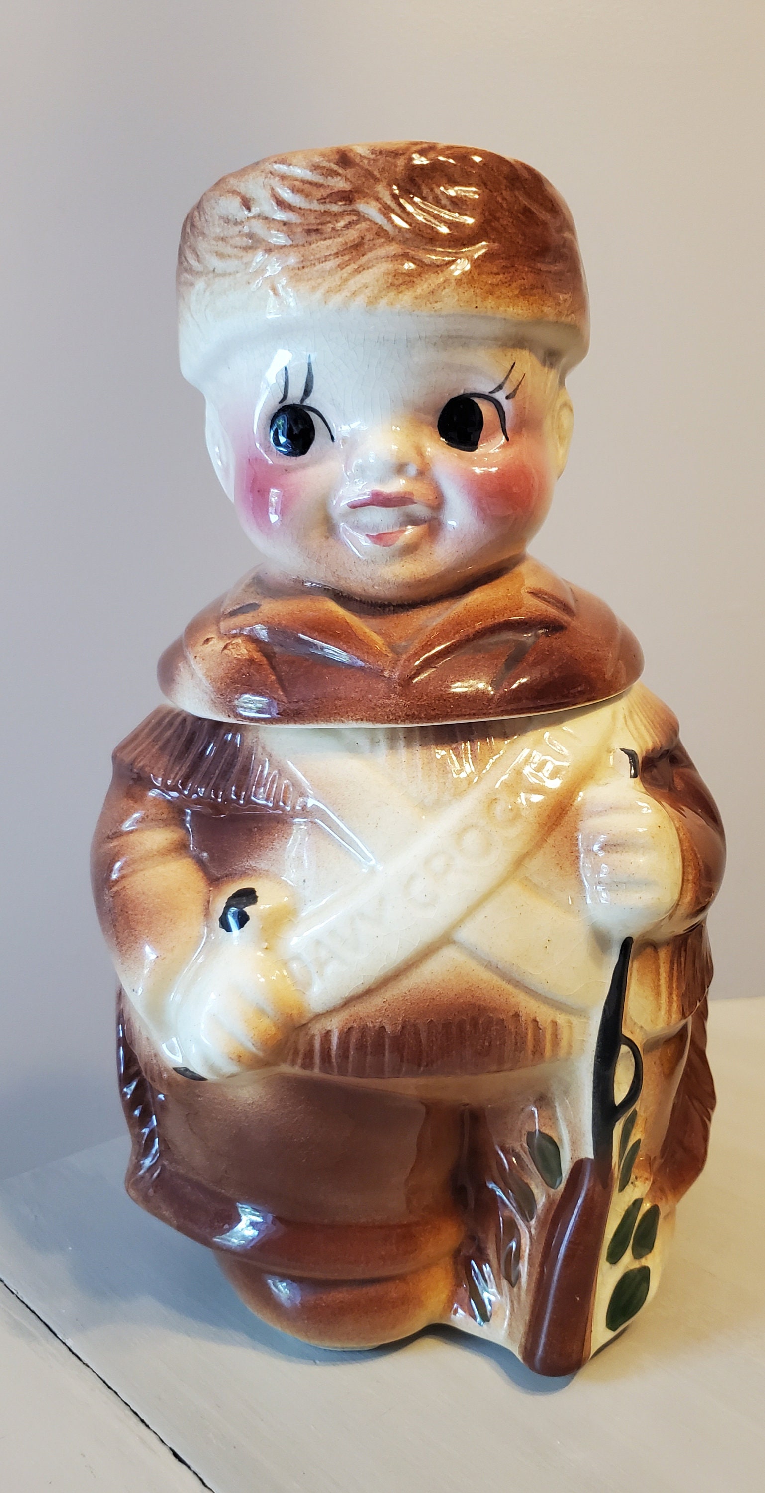 Vintage Davy Crockett American Bisque Cookie Jar - Etsy
