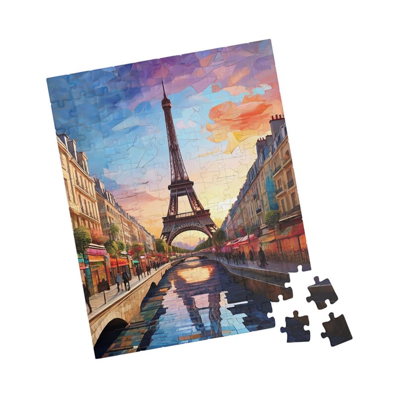 Paris Skyline Puzzle Vibrant Mosaic Jigsaw, Cityscape Art Puzzle for Adults, From 1001000
