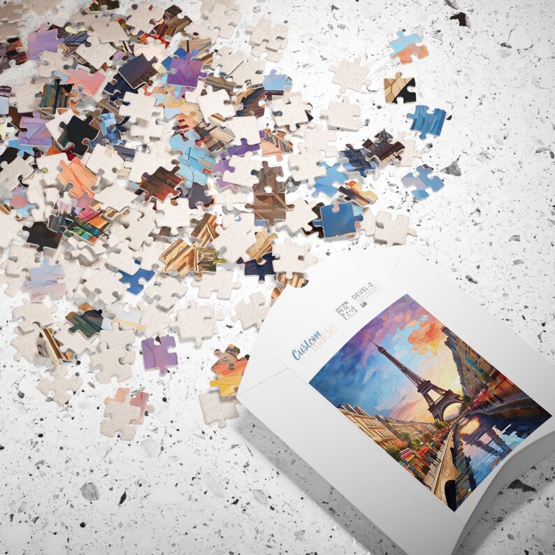 Paris Skyline Puzzle Vibrant Mosaic Jigsaw, Cityscape Art Puzzle for Adults, From 1001000