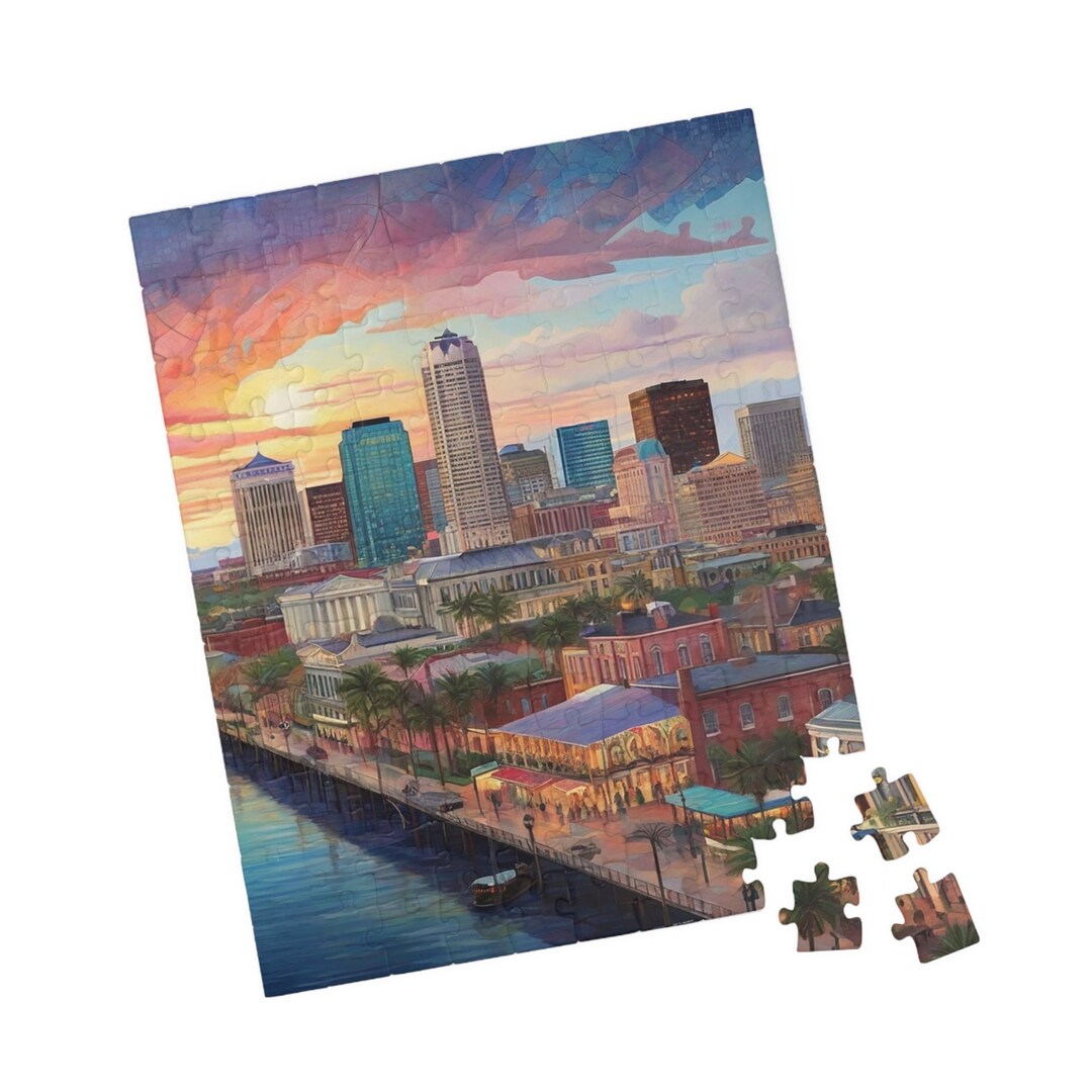 Portland Skyline Puzzle Vibrant Mosaic Jigsaw, Cityscape Art Puzzle for Adults, From 1001000