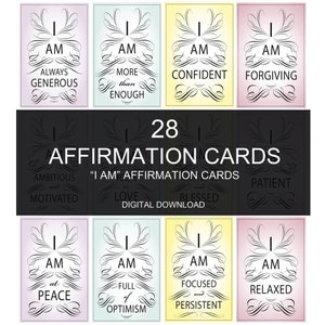EU SOU Cartões de Afirmação Conjunto de Afirmação Inspiradora Motivacional Positivo Auto Amor Afirmação Baralho de Cartas de Motivação Colorida