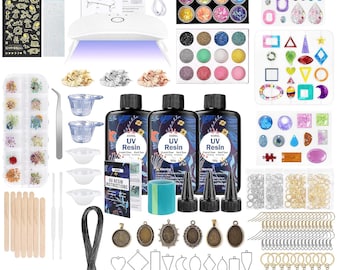 LET'S RESIN Resin Jewelry Making Kit 153pcs, Shine Bright with This Complete UV Resin Kit, Galentine’s/Valentine Day Gift