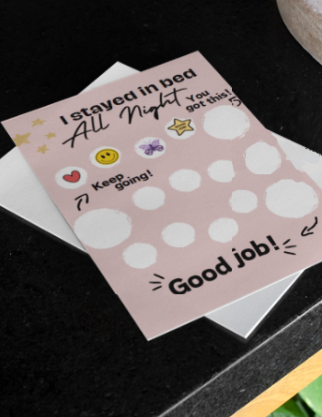 Bedtime Chart Sticker Printable Downloadable Chart Kids Pink Reward