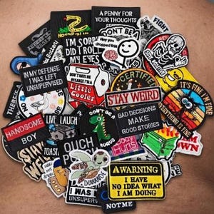 20pcs Funny Meme Patches Hook & Loop | Embroidered Morale Patches | DIY Applique for Backpacks, Jackets, Hats, Tactical Gear
