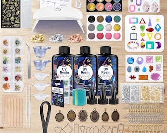LET'S RESIN Resin Jewelry Making Kit 153pcs, Shine Bright with This Complete UV Resin Kit, Galentine’s/Valentine Day Gift