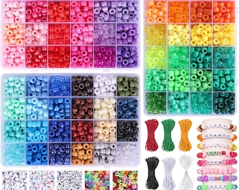 Rainbow Pony Beads Kit – 72 Colors, Letter Beads, Bracelet Making