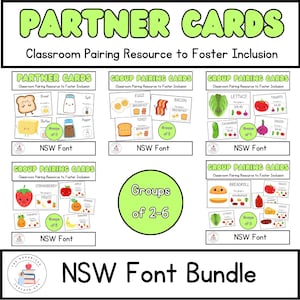 Groupes de polices NSW 2 à 6 cartes de jumelage d'organisation MEGA BUNDLE | Cartes de partenariat pour le travail en groupe | Gestion de classe et inclusivité