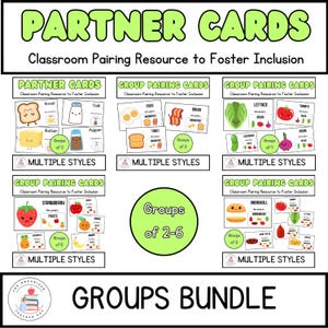 Groupes 2-6 Organisation Cartes d'appariement MEGA BUNDLE | Cartes de partenariat pour le travail en groupe | Gestion de classe et inclusivité