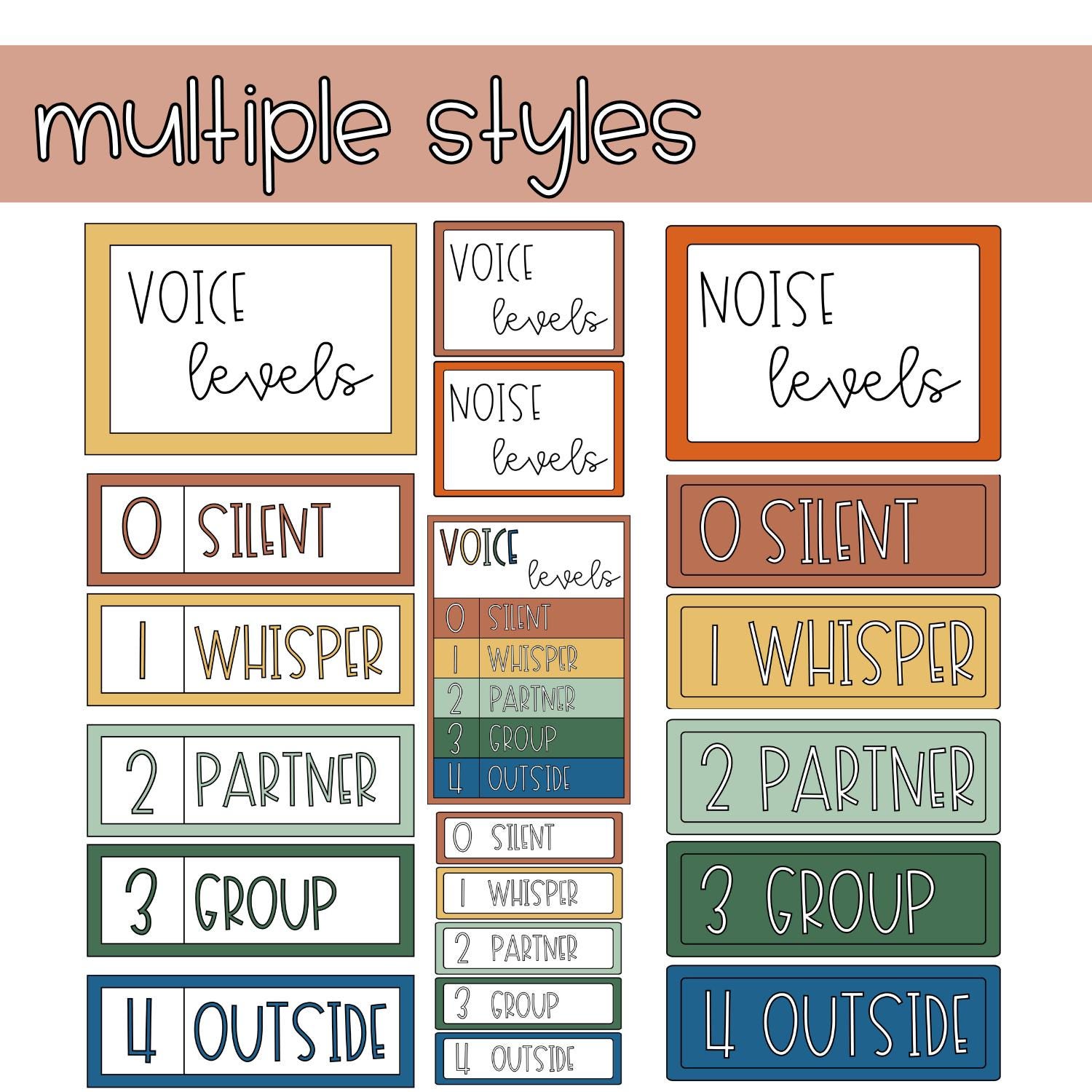 Behaviour Meter Colour In Muted Boho Neutral Tones Editable Voice and Noise Level Meter Charts ...