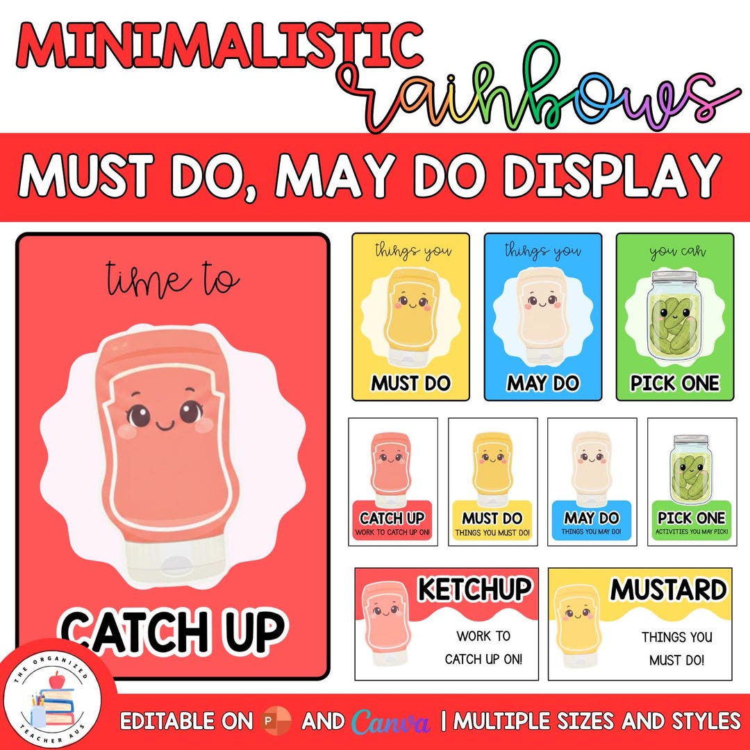 Editable Minimalistic Rainbows Must Do, May Do Display | Classroom Work ...