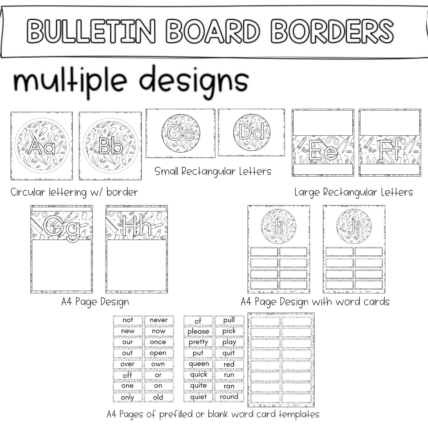 Editable Word Wall and Cards Display | School Lined Art Themed Pack ...