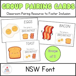Police NSW | Groupes de 3 cartes de jumelage d'organisation | Cartes de partenariat pour le travail en groupe | Gestion de classe et inclusivité