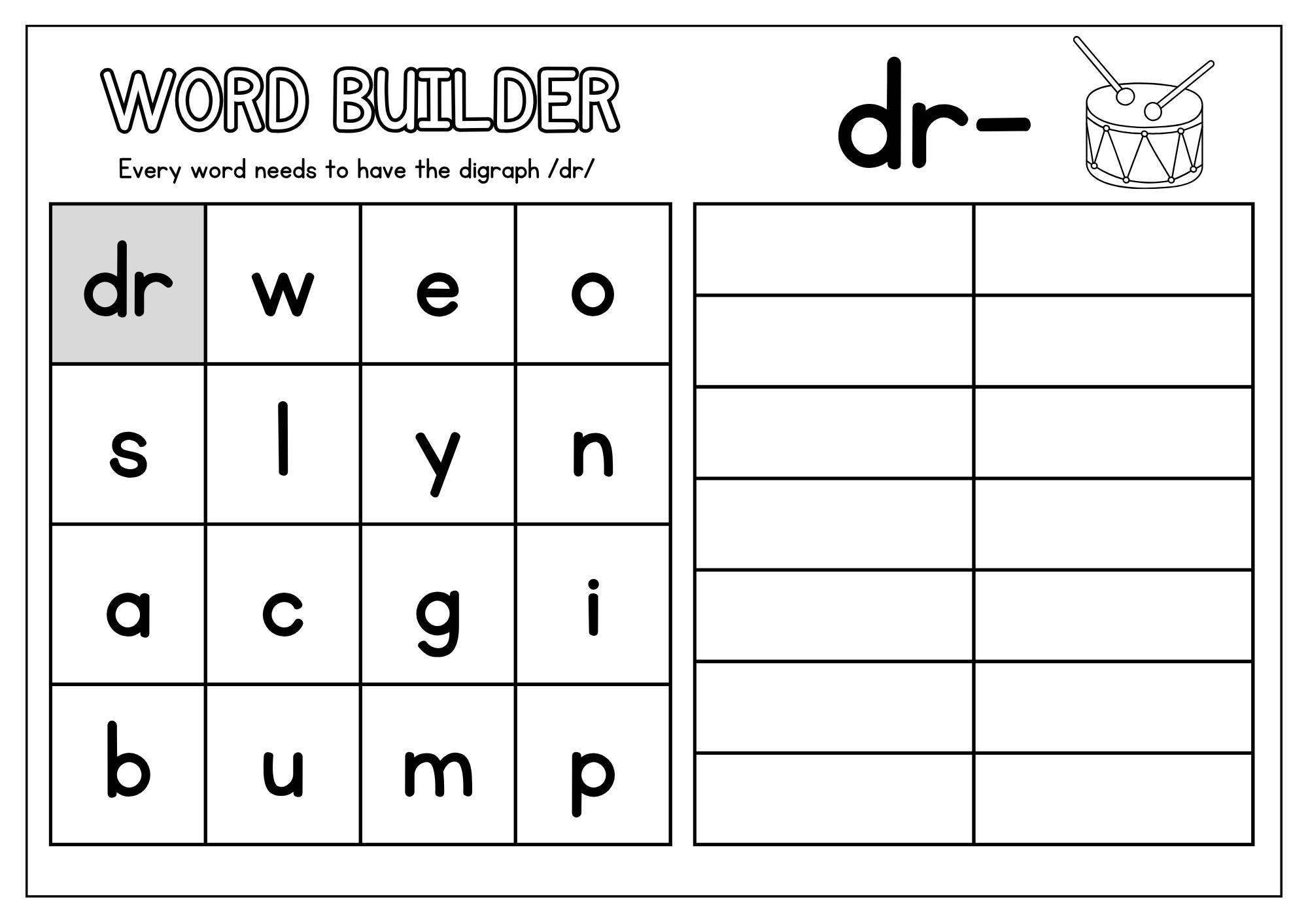 Digraphs & Blends BOGGLE Word Builder | Phonics Word Work Game | Early ...