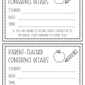 Editable Parent-teacher Conference Toolkit | Printable Forms, Templates ...