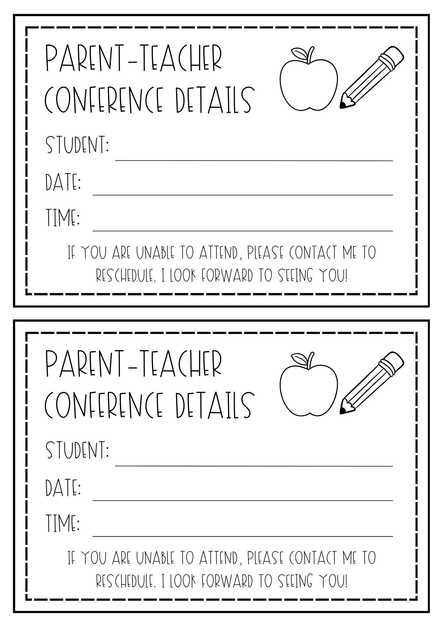 Editable Parent-teacher Conference Toolkit | Printable Forms, Templates ...