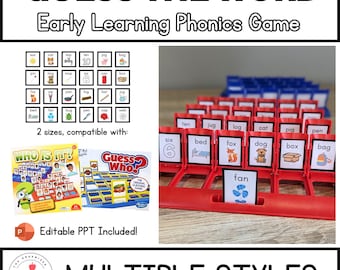 Guess Who? Guess the Word Phonics Game | Beginning Sounds & Blends Literacy | Kmart and Hasbro Compatible
