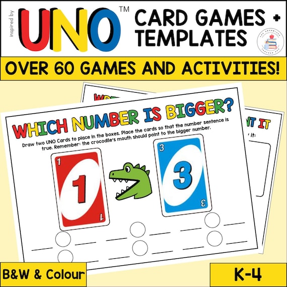 UNO Card Math Center Game Templates | K-3 MEGA Bundle | 80+ Pages | Independent & Small Group | Number and Place Value Fluency