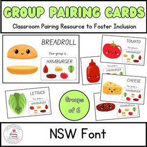 Groupes de polices NSW de 6 cartes de jumelage d'organisation | Cartes de partenariat pour le travail en groupe | Gestion de classe et inclusivité
