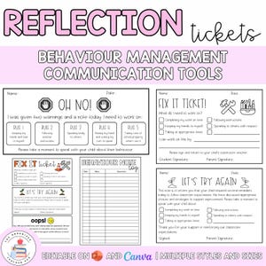Editable Negative Behaviour Notes | Classroom Management Forms | Student Behaviour Redirection Slips | Printable Oops, Fix It Tickets