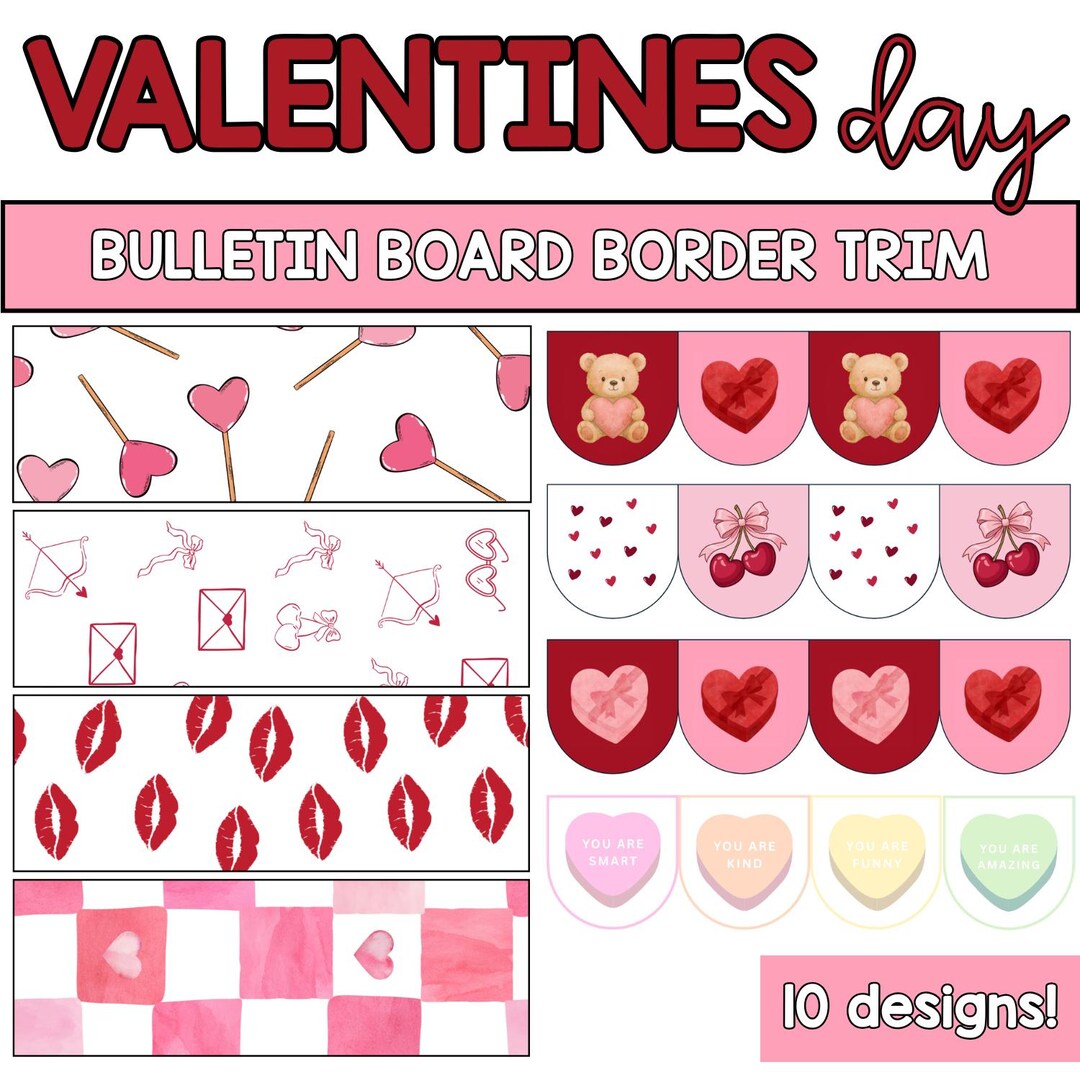 Valentines Day Bulletin Board Border Trims | Seasonal Classroom Decor ...