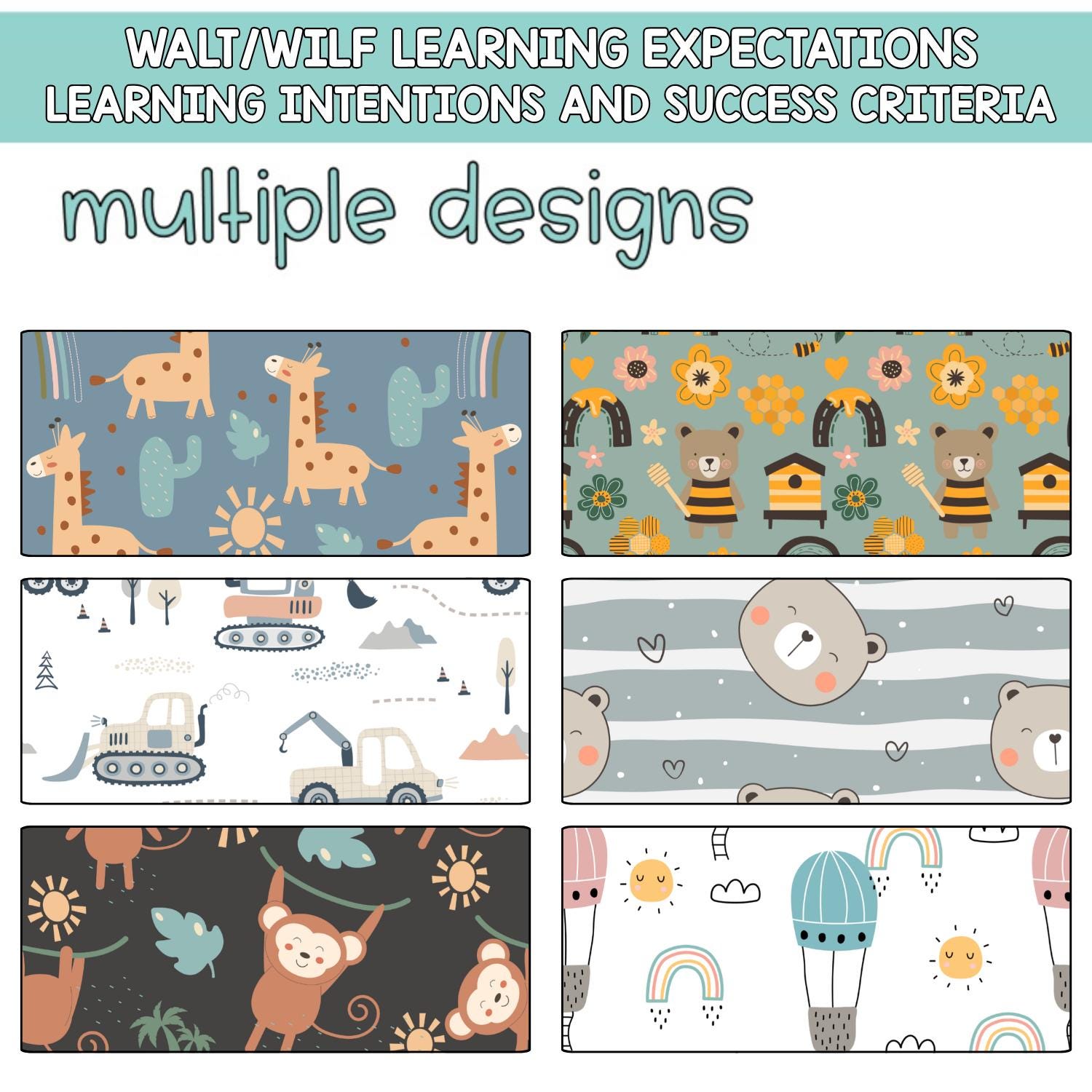 Kids Art Deco Editable Learning Intentions WALT & WILF Posters ...