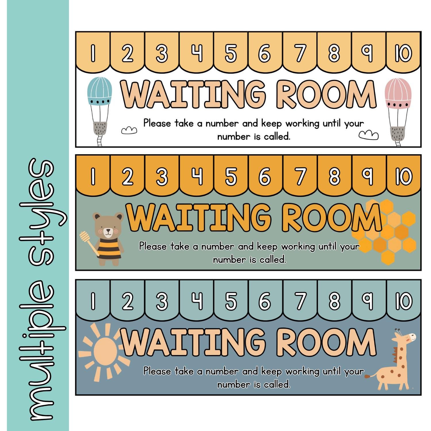Kids Art Deco Editable Teacher Waiting Room Display | Classroom Time ...
