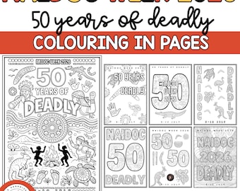 NAIDOC Week 2026: 50 Years of Deadly Themed Colouring Pages