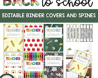 Editable Binder Labels and Spine Labels | Back to School Themed Decor | Classroom Organisation | Folder Covers