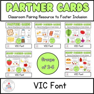 Groupes de polices VIC 2-6 cartes d'association de l'organisation MEGA BUNDLE | Cartes de partenariat pour le travail en groupe | Gestion de classe et inclusivité
