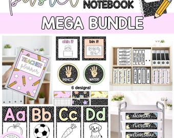 Pastel Composition Notebook | Editable Classroom Decor Growing MEGA Bundle | Printable Teacher Resources, Templates, Organisation & Labels