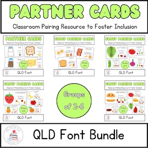 Groupes de polices QLD 2 à 6 cartes de couplage d'organisation MEGA BUNDLE | Cartes de partenariat pour le travail en groupe | Gestion de classe et inclusivité