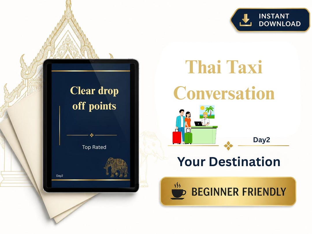 Thai Taxi Destinations Language Poster Beginner Travel Communication ...