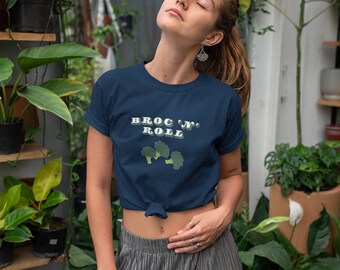 Broc 'n' Roll unisex t-shirt, veggie shirt, plant power tee, broccoli graphic shirt, vegetable tee, funny veggie shirt, garden plant shirt