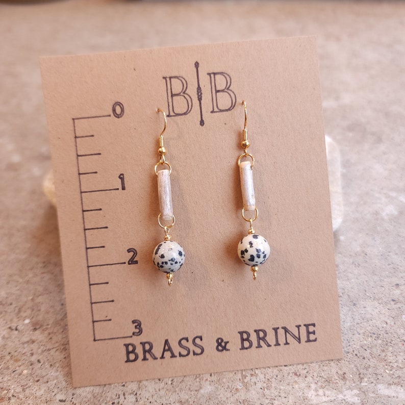 Wood Dalmatian Mixed Print Earrings main image 0