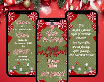 Christmas Party Digital Invitation: Festive Phone Evite