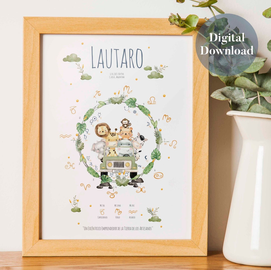 Custom Astrology Birth Chart Digital Download Printable Birthday Gift