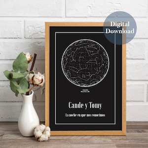 Personalized Star Map Digital Downloadable Printable Original Gift Birthday Anniversary Graduation Sky Stars Constellations