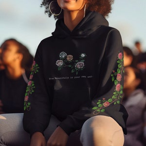 Rose design hoodie sales