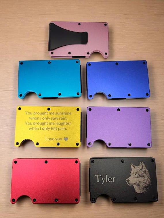 Custom engraved metal wallet